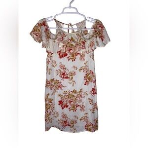 En Creme Women’s Boho Spring Summer Floral Open‎ Shoulder Strap Dress Size Small